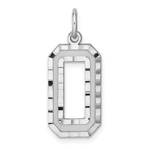 Sterling Silver, Varsity Collection, Large D/C Pendant, Number 0
